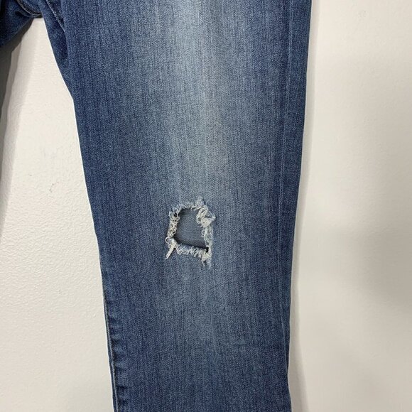 Kut From The Kloth Ankle Straight Leg Rolled Cuff Denim Blue Jeans Sz 14 - Picture 3 of 11